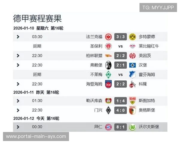 拜仁8-1血洗沃尔夫斯堡，高位逼抢战术创德甲净胜球纪录